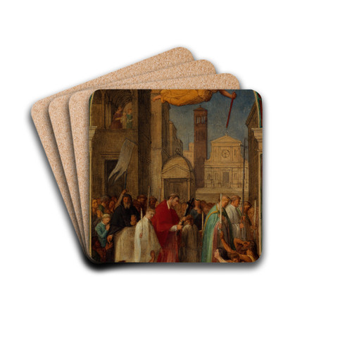 Procession de saint Charles Borrome pendant la peste de Milan by Pierre-Auguste Pichon Drink Coasters - set of 4 Procession de saint Charles Borrome pendant la peste de Milan by Pierre-Auguste Pichon Drink Coasters - set of 4