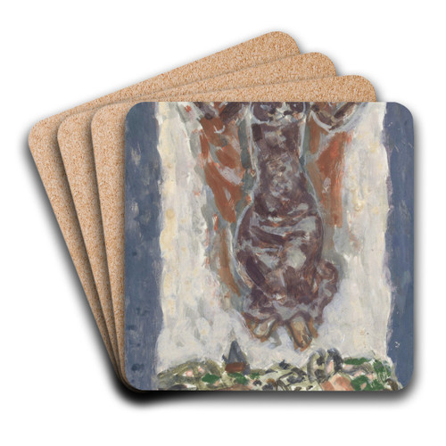 Dansende vrouwenfiguur boven een landschap by Leo Gestel Art Drink Coaster set