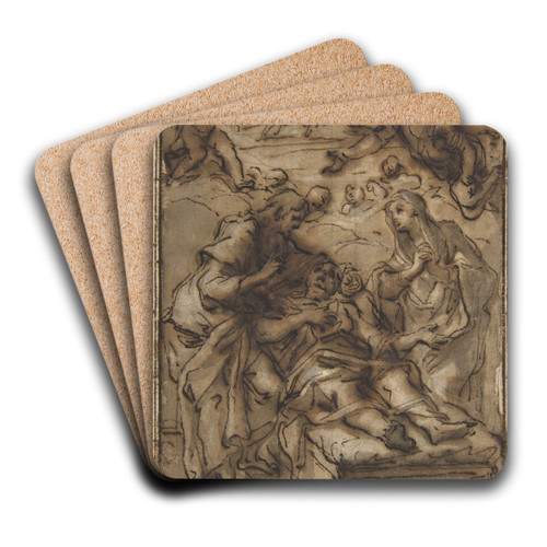 The Death of Saint Joseph by Niccol Ricciolini Art Drink Coaster set