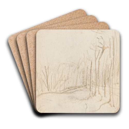 WoodlandClearing by Jean-Franois Millet Art Drink Coaster set