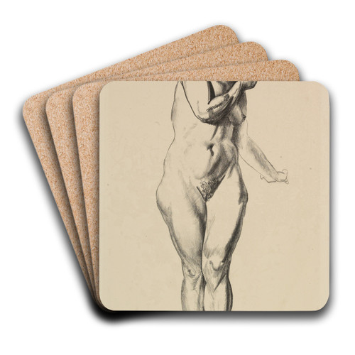 Nude Study by George Wesley Bellows Art Drink Coaster set