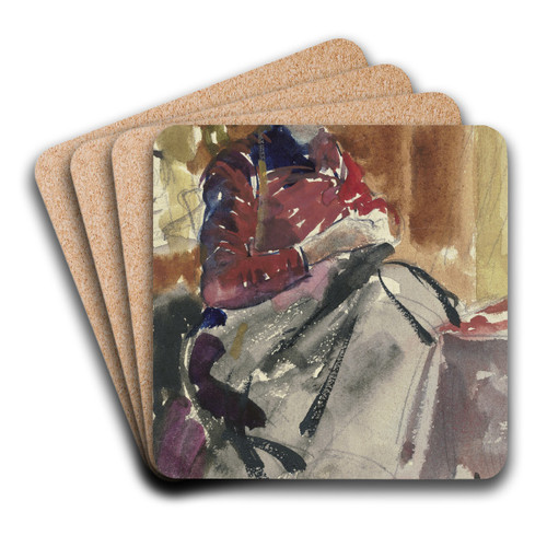 Bildnis der Frau des Knstlers by Gustav Schraegle Art Drink Coaster set Bildnis der Frau des Knstlers by Gustav Schraegle Art Drink Coaster set