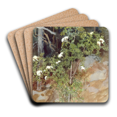 White rowan by Eero Jrnefelt Art Drink Coaster set