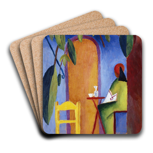 Turkish Caf by August Macke Art Drink Coaster set