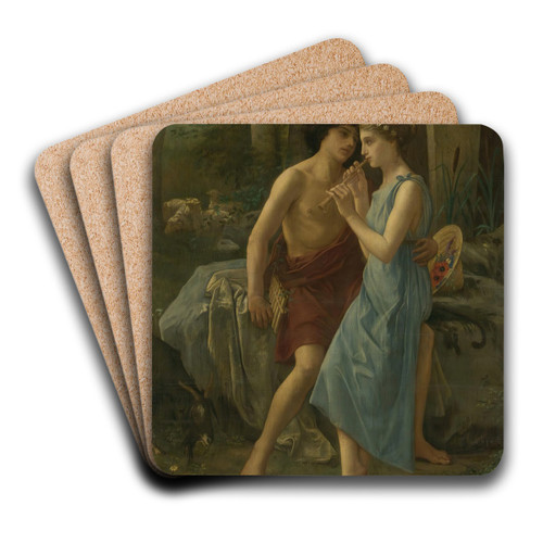 Daphnis And Chlo by Pierre Cabanel Art Drink Coaster set Daphnis And Chlo by Pierre Cabanel Art Drink Coaster set
