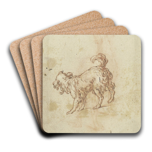 Study sheet; two dogs by Abraham Bloemaert Art Drink Coaster set