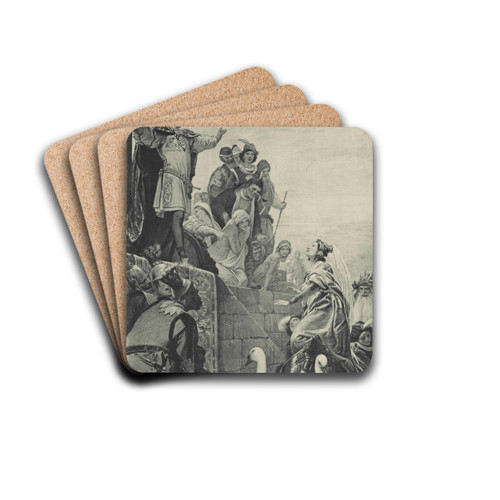 Illustration zu dem Mhrchen vom Rhein und dem Mller Radlauf by Eduard von Steinle Drink Coasters - set of 4