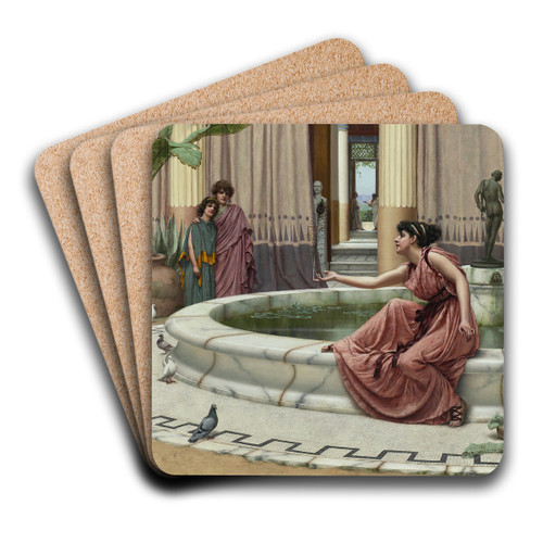 InnocentAmusements by John William Godward Art Drink Coaster set