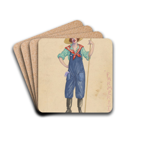 Farmerettes by Will R. Barnes Drink Coasters - set of 4 Farmerettes by Will R. Barnes Drink Coasters - set of 4