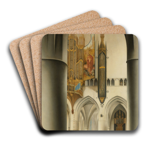 Interior of the Church of St Bavo in Haarlem by Pieter Jansz Saenredam Art Drink Coaster set