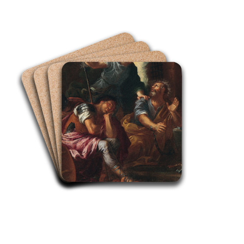 Bozzetto fr Sta Maria della Vittoria Milano 2 Befreiung des hl Petrus by Giovanni Ghisolfi Drink Coasters - set of 4 Bozzetto fr Sta Maria della Vittoria Milano 2 Befreiung des hl Petrus by Giovanni Ghisolfi Drink Coasters - set of 4