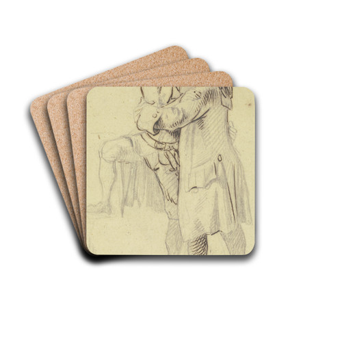 Zwei Mnner nehmen Abschied voneinander by Daniel Nikolaus Chodowiecki Drink Coasters - set of 4