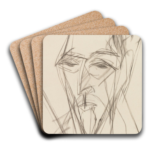 Bildnis Botho Graef by Ernst Ludwig Kirchner Art Drink Coaster set Bildnis Botho Graef by Ernst Ludwig Kirchner Art Drink Coaster set