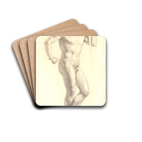 Stende mandlig akademimodel by Christen Kbke Drink Coasters - set of 4