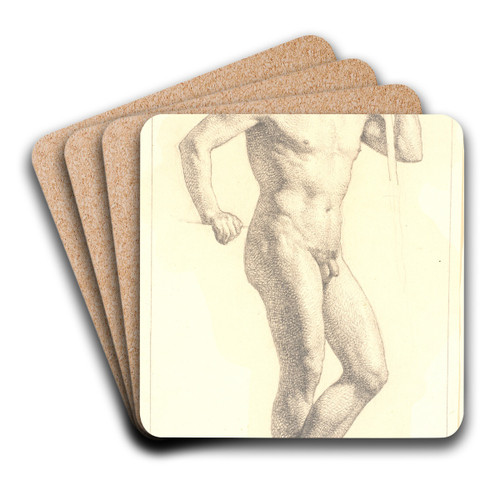 Stende mandlig akademimodel by Christen Kbke Art Drink Coaster set