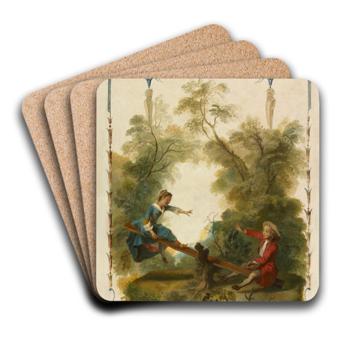 The See-Saw by Nicolas Lancret Art Drink Coaster set