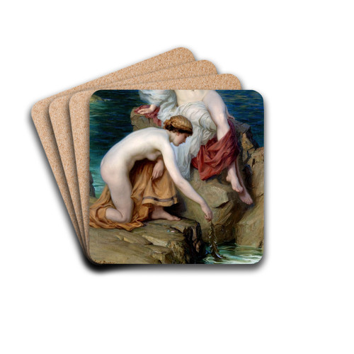 By Summer Seas by Herbert James Draper Drink Coasters - set of 4 By Summer Seas by Herbert James Draper Drink Coasters - set of 4