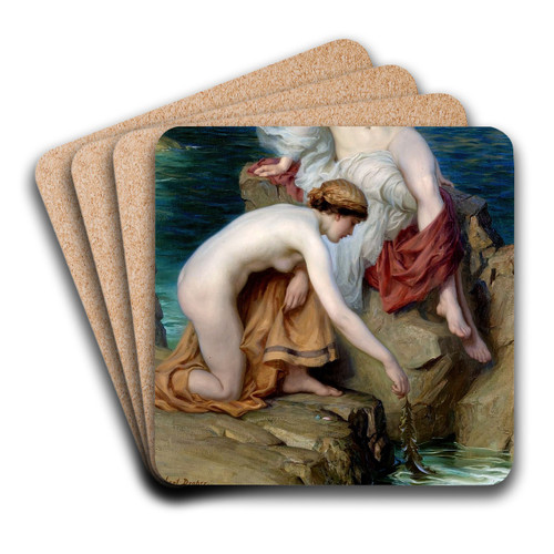 By Summer Seas by Herbert James Draper Art Drink Coaster set By Summer Seas by Herbert James Draper Art Drink Coaster set