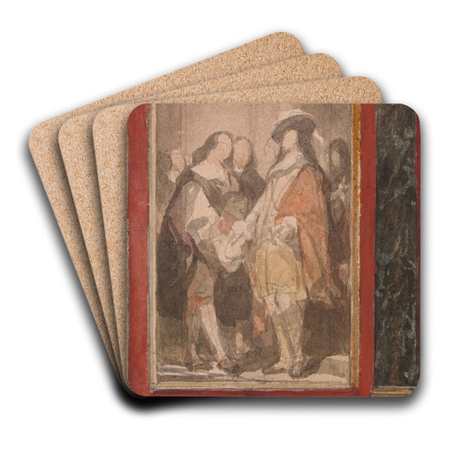 Founding of the Academy in Antwerp by David Teniers II by Nicaise De Keyser Art Drink Coaster set