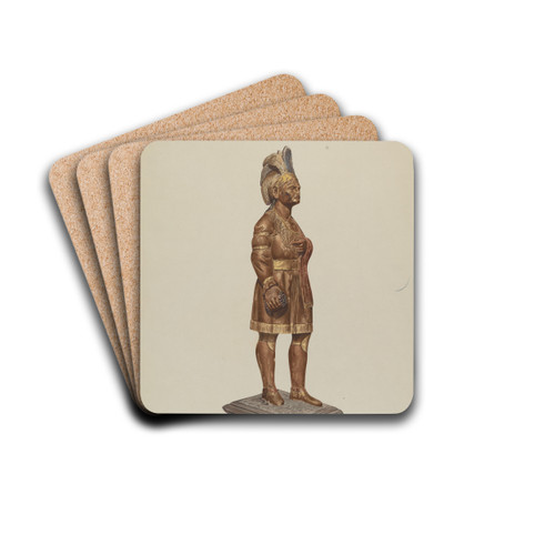 Cigar Store Indian by Henry Murphy Drink Coasters - set of 4