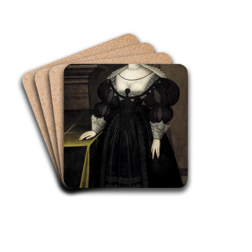 Maria Eleonora (1599-1655), Princess of Brandenburg, Queen of Sweden by Jacob Heinrich Elbfas Drink Coasters - set of 4