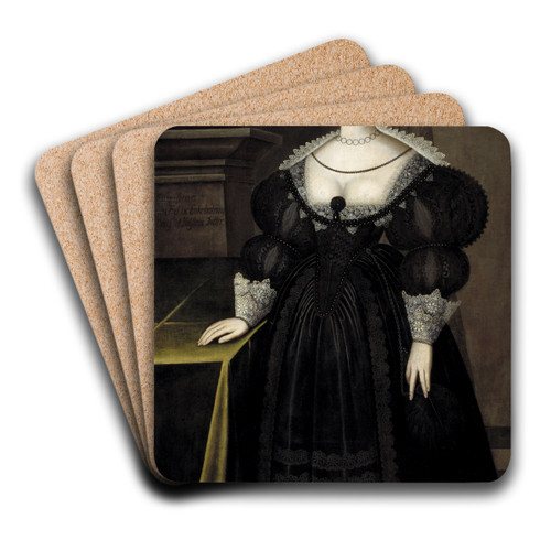 Maria Eleonora (1599-1655), Princess of Brandenburg, Queen of Sweden by Jacob Heinrich Elbfas Art Drink Coaster set