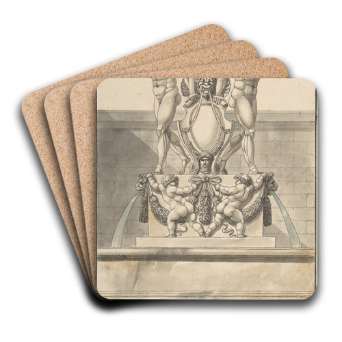 Design for a Fountain by Charles Pierre Joseph Normand Art Drink Coaster set