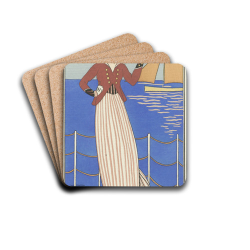 Costume de Yacht by George Barbier Drink Coasters - set of 4
