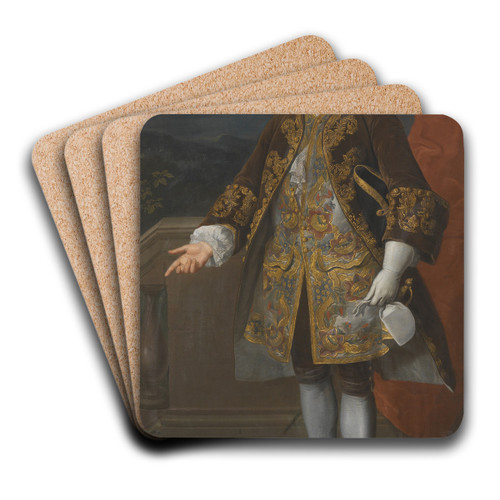Carl Gustaf Tessin, 1695-1770 by Martin van Meytens Art Drink Coaster set