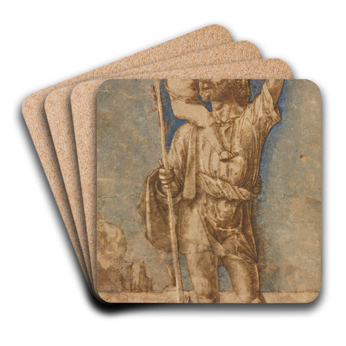Saint Christopher by Andrea Mantegna Art Drink Coaster set