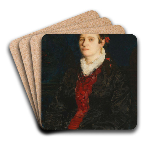 Portrait of a woman by Leon Wyczkowski Art Drink Coaster set