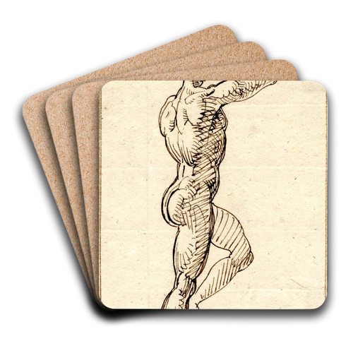 Naakt, een trap bestijgend by David Humbert de Superville Art Drink Coaster set