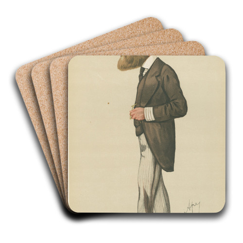 Politicians - 'The fisherman's friend'. Mr. Edward Birkbeck. August 15, 1885 by Carlo Pellegrini Art Drink Coaster set
