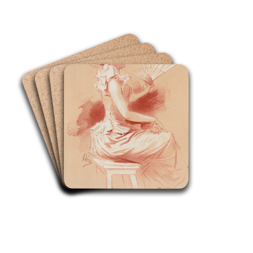 Dessin original pour les 'Matres de l'Affiche' by Jules Chret Drink Coasters - set of 4