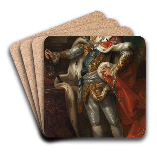 Portrait of Stanisaw August Poniatowski in the coronation costume by Workshop of Marcello Bacciarelli Art Drink Coaster set Portrait of Stanisaw August Poniatowski in the coronation costume by Workshop of Marcello Bacciarelli Art Drink Coaster set