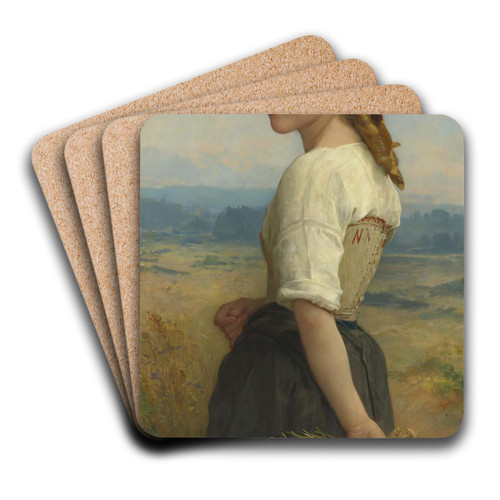 Glaneuse by William Bouguereau Art Drink Coaster set