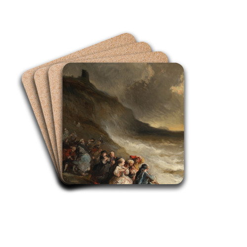 Elegant Figures by Rough Seas by Eugne Isabey Drink Coasters - set of 4