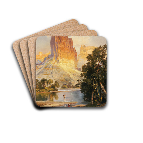Cliffs of the Upper Colorado River, Wyoming Territory by Thomas Moran Drink Coasters - set of 4