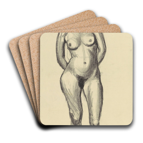 weiblicher Akt by Karl Wiener Art Drink Coaster set weiblicher Akt by Karl Wiener Art Drink Coaster set