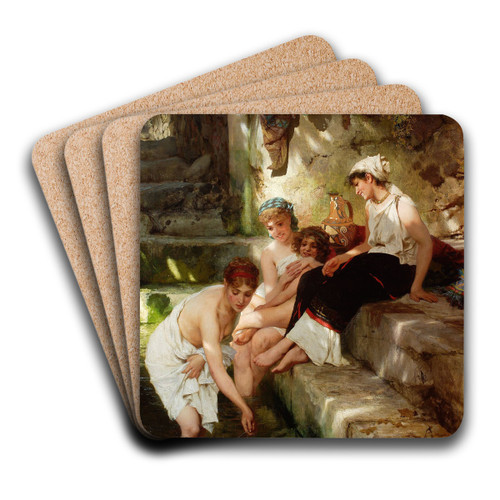 Roman idyll  Before the bath by Henryk Siemiradzki Art Drink Coaster set