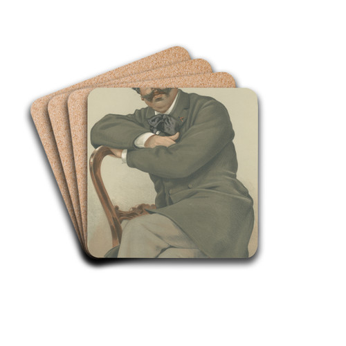 Sports, Miscellaneous; Duelling; 'A French Duellist', Mr. Paul de Granier de Cassagnac, December 6, 1879 by Thobald Chartran Drink Coasters - set of 4 Sports, Miscellaneous; Duelling; 'A French Duellist', Mr. Paul de Granier de Cassagnac, December 6, 1879 by Thobald Chartran Drink Coasters - set of 4