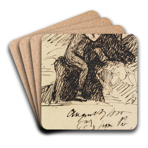 Study of a figure Sitting by Benjamin Robert Haydon Art Drink Coaster set