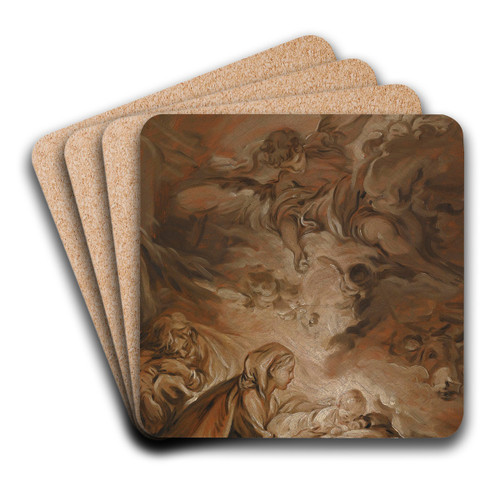 The Nativity With A Hovering Angel by Franois Boucher Art Drink Coaster set