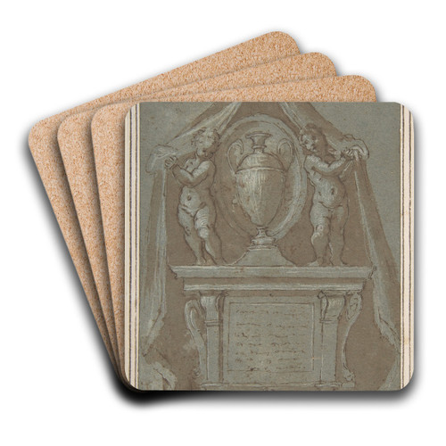 Design for a Wall Tomb by Avanzino Nucci Art Drink Coaster set