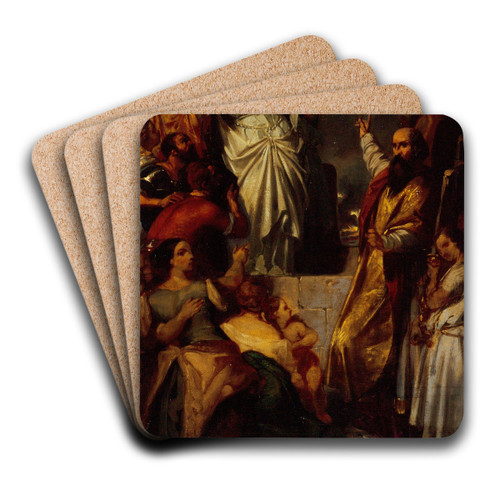 Apothose de sainte Genevive by Eugne Devria Art Drink Coaster set Apothose de sainte Genevive by Eugne Devria Art Drink Coaster set