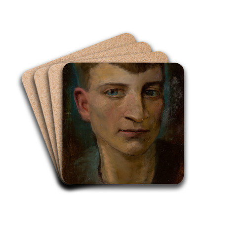 Head of Emaciated Boy by Ladislav Mednynszky Drink Coasters - set of 4