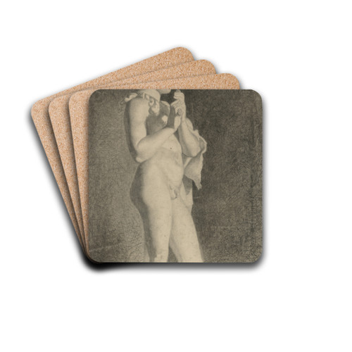 A study of a boy playing the whistle by Frantiek Klimkovi Drink Coasters - set of 4