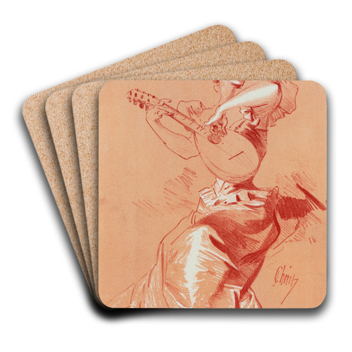Matres de l'Affiche by Jules Chret Art Drink Coaster set Matres de l'Affiche by Jules Chret Art Drink Coaster set