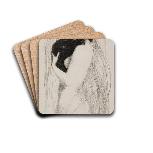Young Woman with a Vase by Teodor Axentowicz Drink Coasters - set of 4