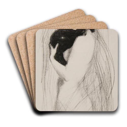 Young Woman with a Vase by Teodor Axentowicz Art Drink Coaster set